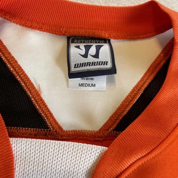 Minnesota Machine Hockey Jersey Sz M Orange Black White Glitter #2 Game Used - Picture 4 of 12